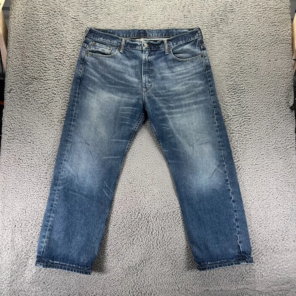 Levi's 569 Jeans Mens 38x30 Blue Cotton Denim Straight Faded Workwear Travel